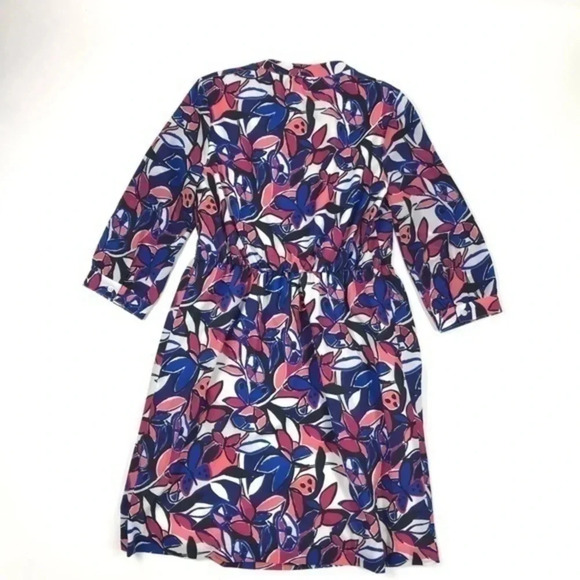 J Crew Factory Lace Up Multi Floral Dress H4528 - Picture 4 of 9